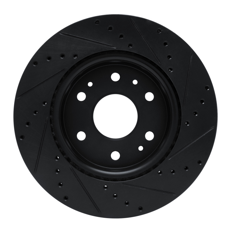 Chevrolet Colorado Brake Rotor (1) - Front Left - R1 Concepts - Drilled & Slotted - Black - `23-`25